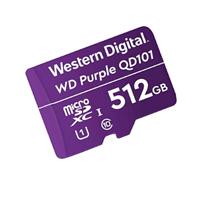 MEMORIA WD PURPLE SC QD101 MICRO SDXC 512GB VIDEOVIGILANCIA 24/7 CLASE 10 U1 LECT 50MB/S ESC 40MB/S WDD512G1P0C